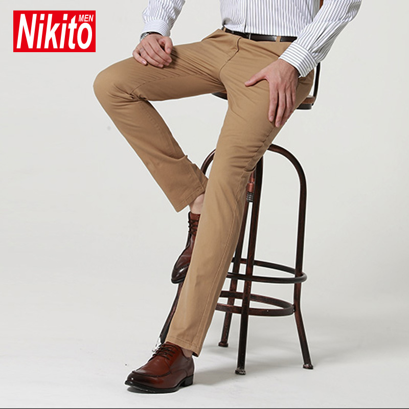 Men\'s Solid Color Casual Pants 2015 New Full Lengt...