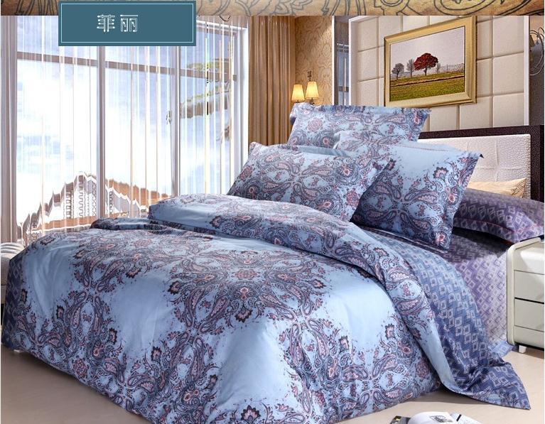 Online Kaufen Großhandel blau paisley bettwäsche sets aus China blau