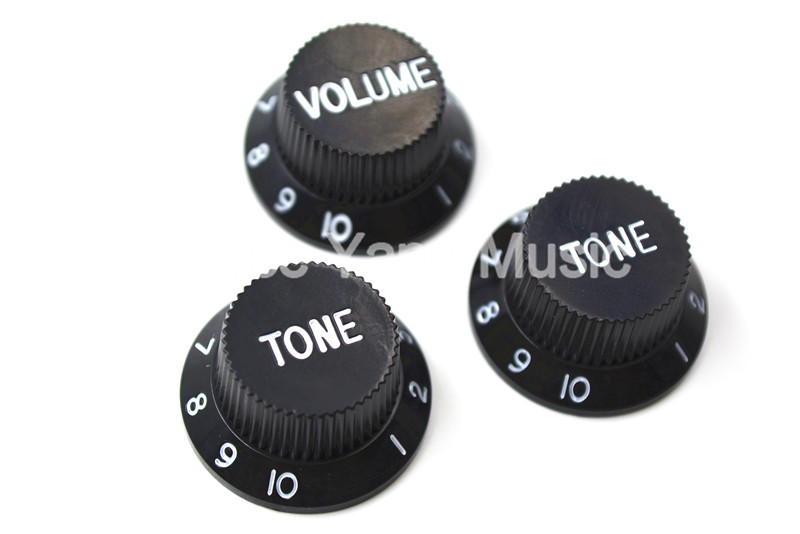 2020 Black 1 Volume&2 Tone Electric Guitar Control Knobs For Fender