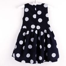 Kids Girls Chiffion Dress Polka Dot Pleated Sundress Bowknot Belt Dress Summer Dresses 2-6Y