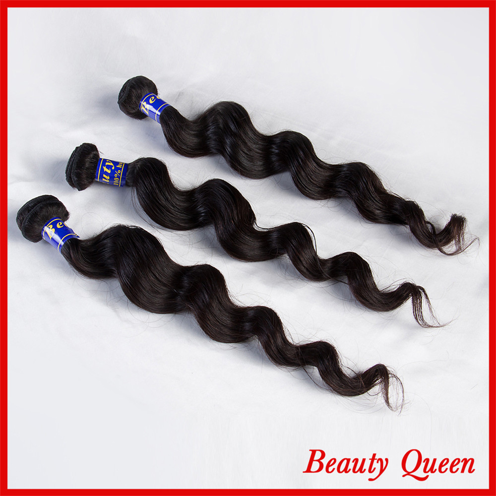 7A Hair Loose wave 1b(Natural Color) Can Be Dyed Tangle Free No Shedding 3 Bundles DHL Free shipping