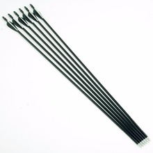 6pcs lot Target Shooting Fiberglass Arrows 31inch Spine 400 Black and White Plastic Feathers Arrows for