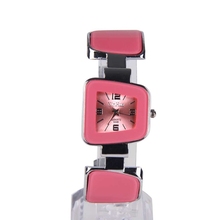 6 Colors Fashion New Girls Ladies Womens Watch Charms Bracelet Bangle Watch Trapezoid Small Dial Quartz