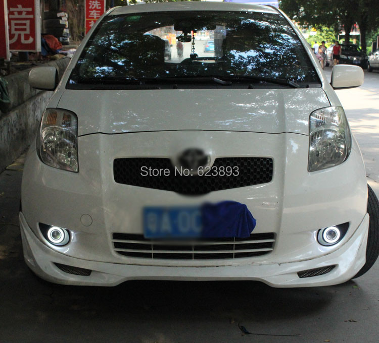 Details about   COB Fog Lights Kit+Source Angel Eye Bumper Frame For Toyota Yaris 2010-2012