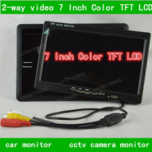 2-way video car monitor 7 Inch Color TFT LCD Display DC 12V Car Rear View Monitor For DVD VCD Reversing Camera 2-way video