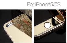 Front+Back Tempered Glass For iPhone 5S 5 Full Cover Screen Protector Mirror Effect Colorful Protective Film Gold,blue