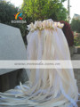 FREE SHIPPING 50Pieces Lot Style D cream ribbon lace wedding wands with bell Wedding Ribbon Stick