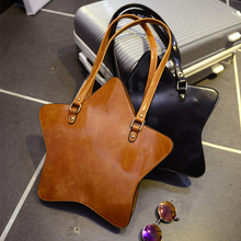 5 colors star shape bag messenger Bag Cute Pattern Handbag PU Bag for school girl young lady bag