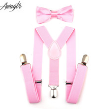 1Set Children Suspenders Bow tie Bow Tie Ties Adjustable Boys Girls Kid 3 Clip-on Y Back Elastic Braces Suspenders