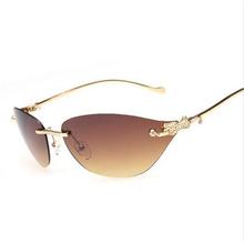 2015 women new fashion trend leopard sunglasses women brand designer sunglasses rimless glasses oculos feminine