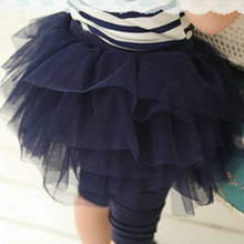 Lovely Baby Kids Girl Culotte Leggings Tulle Tutu Skirt Cropped Capri Pant