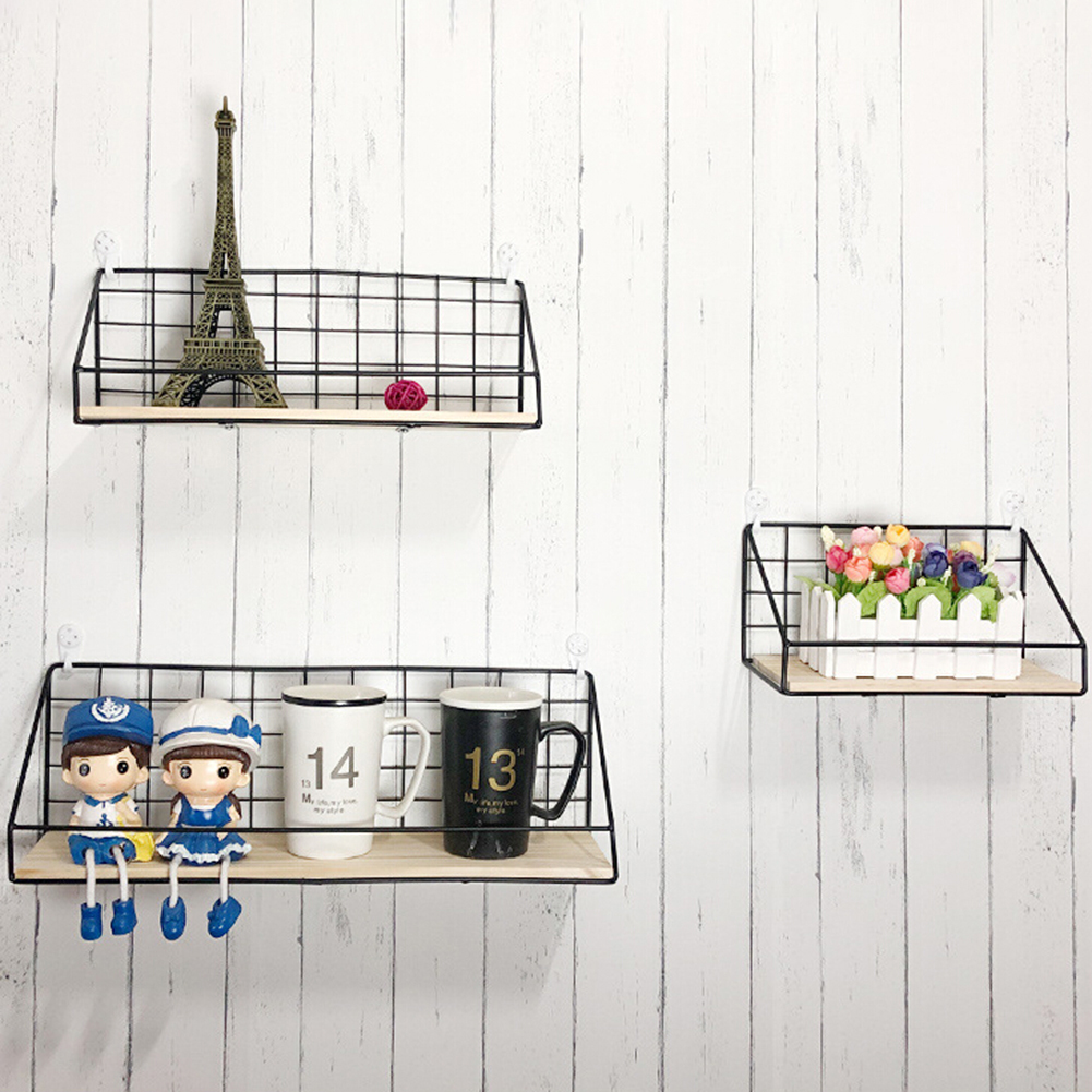 Soporte de hierro nórdico para almacenamiento, estante colgante de