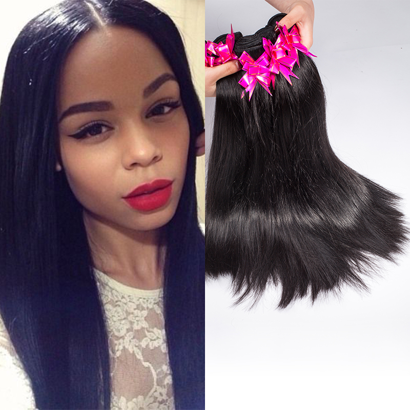 Remy Queen Hair products Brazilian virgin hair straight Human hair extension,5pcs straight hair with free shipping