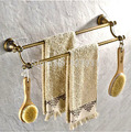 Beautifull Wall Mounted Copper Brass Double Towel Bar Antique Brass Bathroom Towel Rack Towel Rod