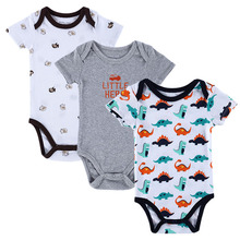 3pcs lot Baby Boy Girl Clothes Short Sleeve Leopard Print 2015 Summer Baby Romper Newborn Next