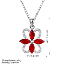 Sterling 925 silver necklace high quality free shipping luxurious western inlaid red stones jewlery fashion crystal