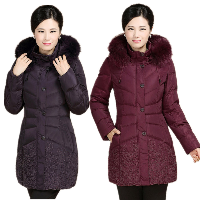 2015 Parkas For Women Winter Coat Brand Plus Size Fur Collar Female Thicken Warm White Duck Down Jacket Women High Quality L-5XL