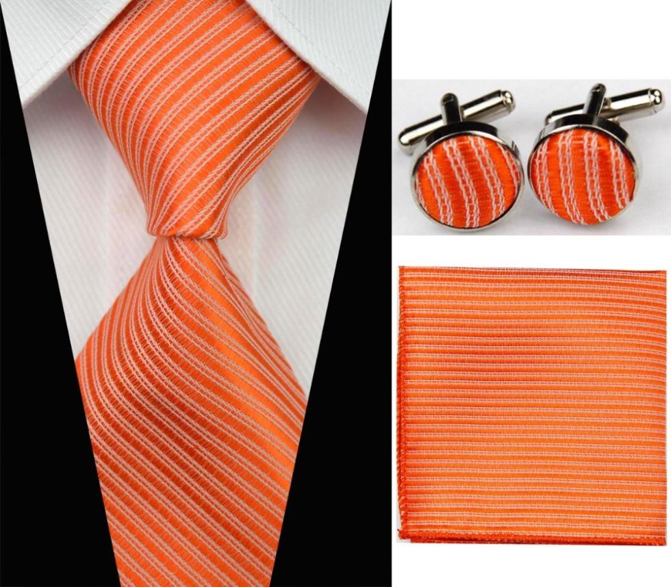 SNT0045 Hot selling Wholesale New 2014 Striped Solid Color Necktie Tie Cufflink Hankie for Men 9cm
