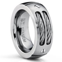 2015 New Summer Fashionable Men’s Stainless Steel Ring Unique Cables and Screw Design For Gentlemen Size 7 8 9 10 11