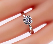 High quality Italina 1 2carat 4 claws CZ diamond Rings for women 18K platinum plated Jewelry