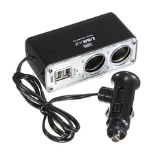 Brand New 2 USB Port Charger & 2 Way Car Charger Cigarette Lighter Socket Splitter Adapter