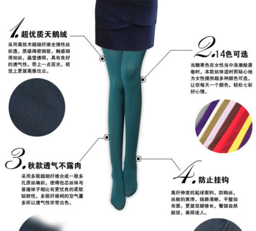 FD1122-Womens-Footed-Tights-Thick-Opaque-Stockings-Pantyhose-Leggings-Candy-Sock