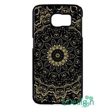 Fit for Samsung Galaxy mini S3/4/5/6/7 edge plus+ Note2/3/4/5 back skins cellphone case cover Hipster Mandala floral Black