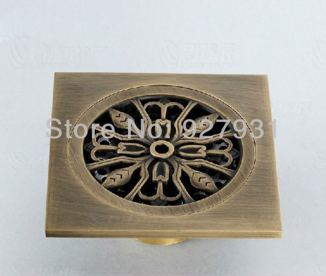 Euro Style Antique Brass Carved Art Decorative Drain Covers Floor