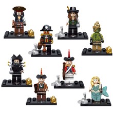 8pcs/lot Pirates of the Caribbean Kid Baby Toy Mini Figure Building Blocks Sets Model Toys Minifigures Brick