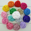40pcs lot 5CM Baby Hair Rose Flower Satin Rolled Rosettes Flower Decorative For Hair Accessory Garment
