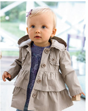 Free shipping 2015 baby girl autumn jackets fashion girl princess long coat kids dress coat wholsale and retail