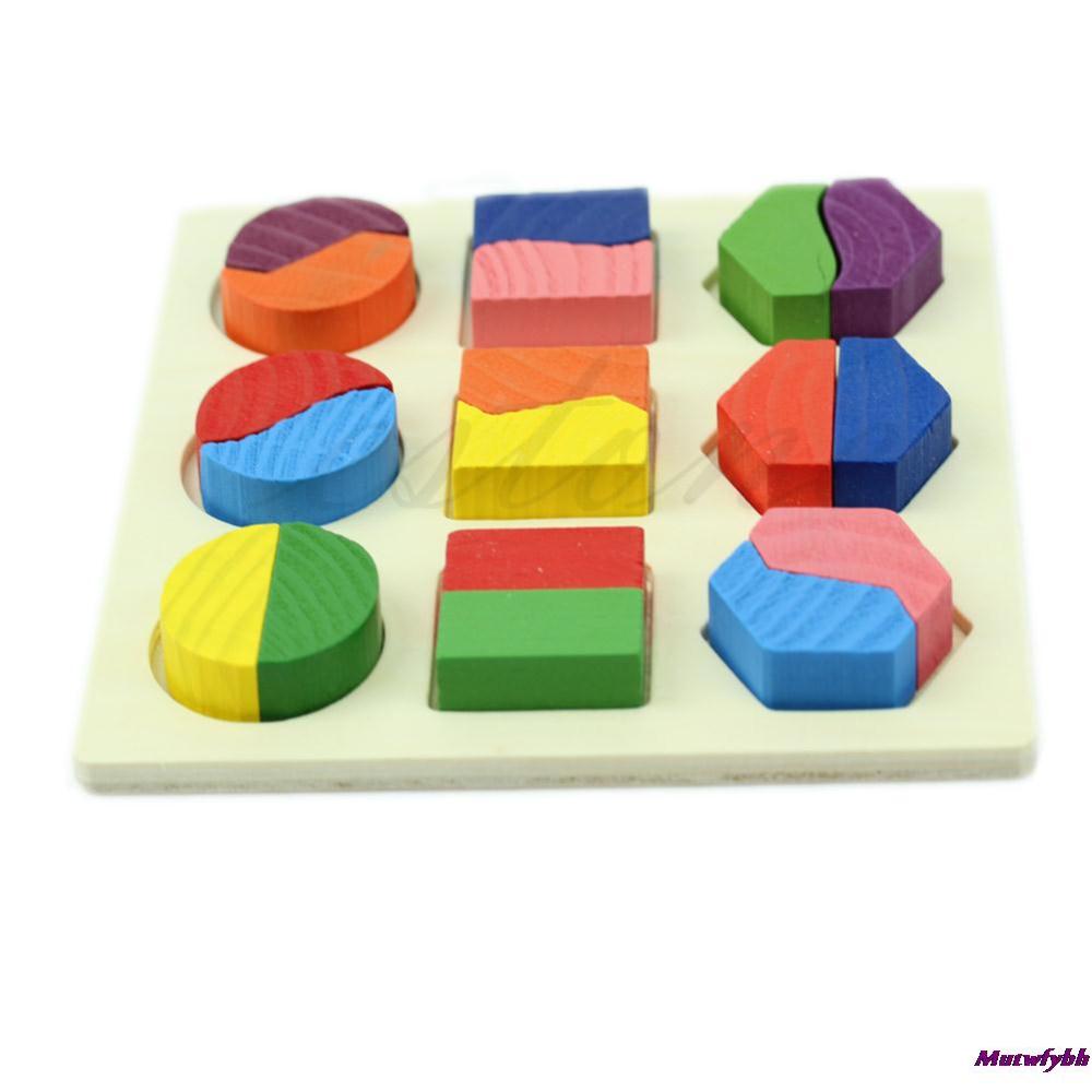 Free shipping Kids Baby Wooden Learning Geometry Educational Toy Puzzle Montessori Early