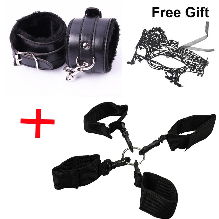 2PCS/Lot Women Nylon Hand&Leg Restraints HandCuffs&Leg Cuffs Bondage And Leather Handcuffs