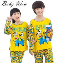 3-12Y Cartoon Minions Pijamas Spring/Autumn Baby Boys Pyjamas Cute Children Clothing Set Girls Pajamas Christmas C50962