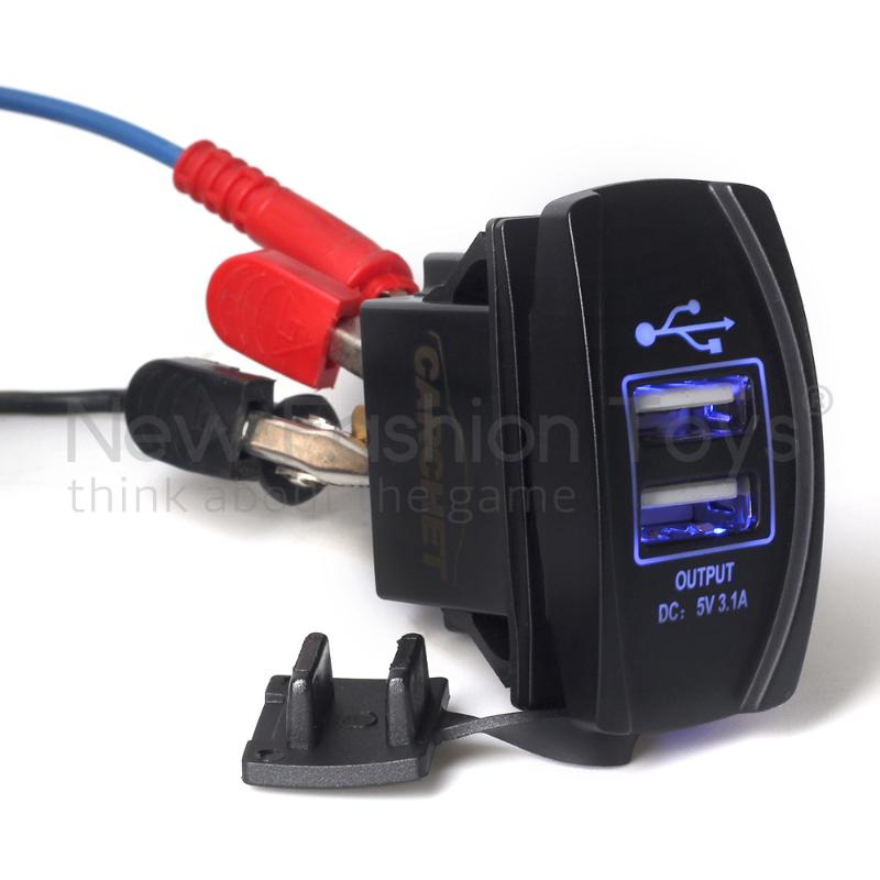 CARCHET Car 3.1A Dual USB Socket Charger Power AdapterBlue LED pour Phone PDA Tablet PC