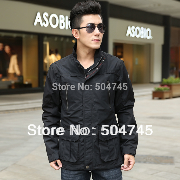 Free shipping 2014 new authentic men in long coat ...