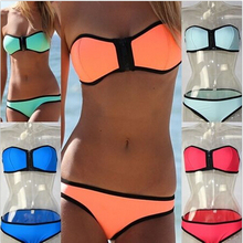 AliExpress |Sl 5 colores Zipper Push Up sujetador de baño Bikini Set Beachwear del traje de baño H2301