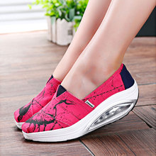 Slimming Graffiti Women Canvas Shoes Fashion Casual Shoes Women Fitness Lady Swing Shoes Summer Factory Whose Top Quality Goose