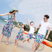 Beach seaside Family fitted mother of women was thin summer dress bohemian dress beach dress tide mother dress