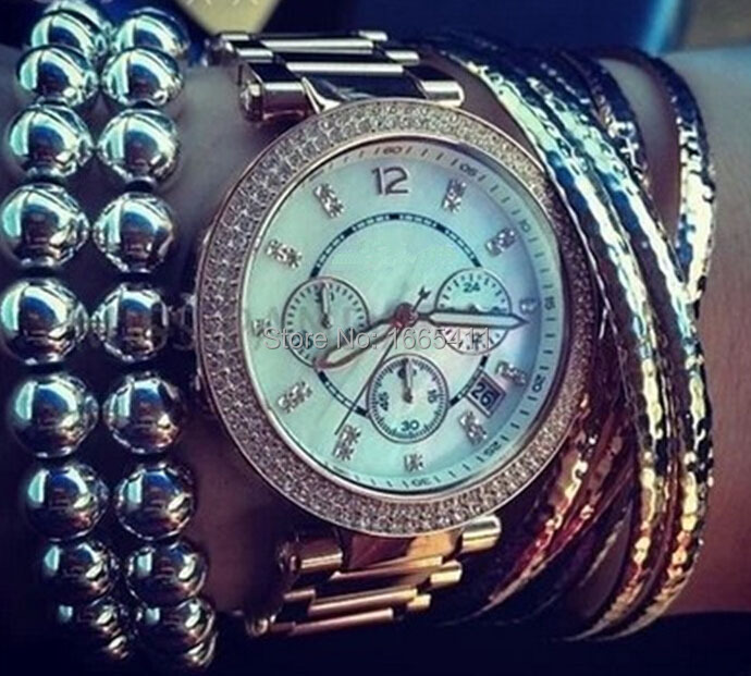 2015 Hot Sales New Fashion Watch Women Kors Luxury Brand Alloy Digital Quartz Watches Men Female