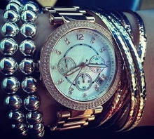 2015 ventas calientes nueva moda mujeres del reloj marca Kors aleación relojes de cuarzo digitales hombres mujer hombre calendario reloj 6MK7