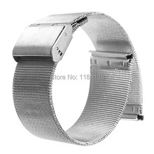 New Silver 18mm 20mm 22mm 24mm Stainless Steel Watch Mesh Bracelets Straps Replacement Band Free Shipping