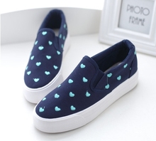 Brand female love star canvas shoes sneakers female preppy lolita pedal Harajuku shoes lazy platform cotton