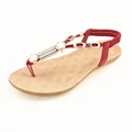 New summer retro women leather uppers chic flat shoes fashion rome style t strap woman sandals