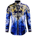 Luxury Brand Shirts for Men 2016 Fashion Printed Slim Long Sleeve Shirts for Boys Chemise Homme