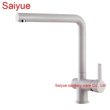 New Oat White Marble Stone Polished Brass Swivel Kitchen Sink Faucet 360 degree rotating Deck Mounted cuisine Mixer Tap torneira