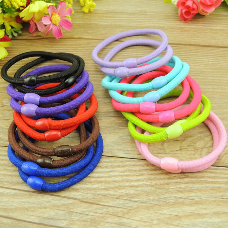 air rope high elastic black plate made of nylon plastic buckle withholding colored beads circle hair accessories head band