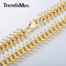 Customize ANY Length 14mm Womens Chain Girls Ladies Centipede Rose Gold Filled GF Necklace 18 36inch