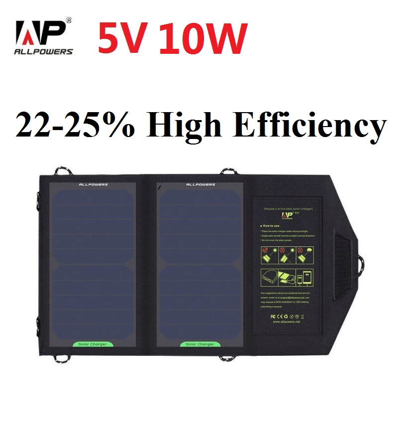 ALLPOWERS 10W Solar Cell Charger Solar Panel Battery for cellphone, iPhone 6s 6 Plus, iPad mini, Galaxy S6 and More ALLPOWERS 10W Solar Cell Charger Solar Panel Battery for cellphone, iPhone 6s 6 Plus, iPad mini, Galaxy S6 and More