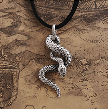 2015 fashion Gothic jewelry,The Never Ending Story punk vintage jewelry Titanium steel snake pendant necklace,2242
